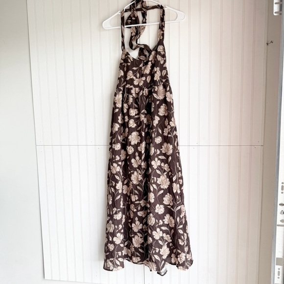 AMALIE THE LABEL Size 4 KAI DOUBLE TIE BACK MIDI DRESS IN SAHARA PRINT New!! - Picture 6 of 9